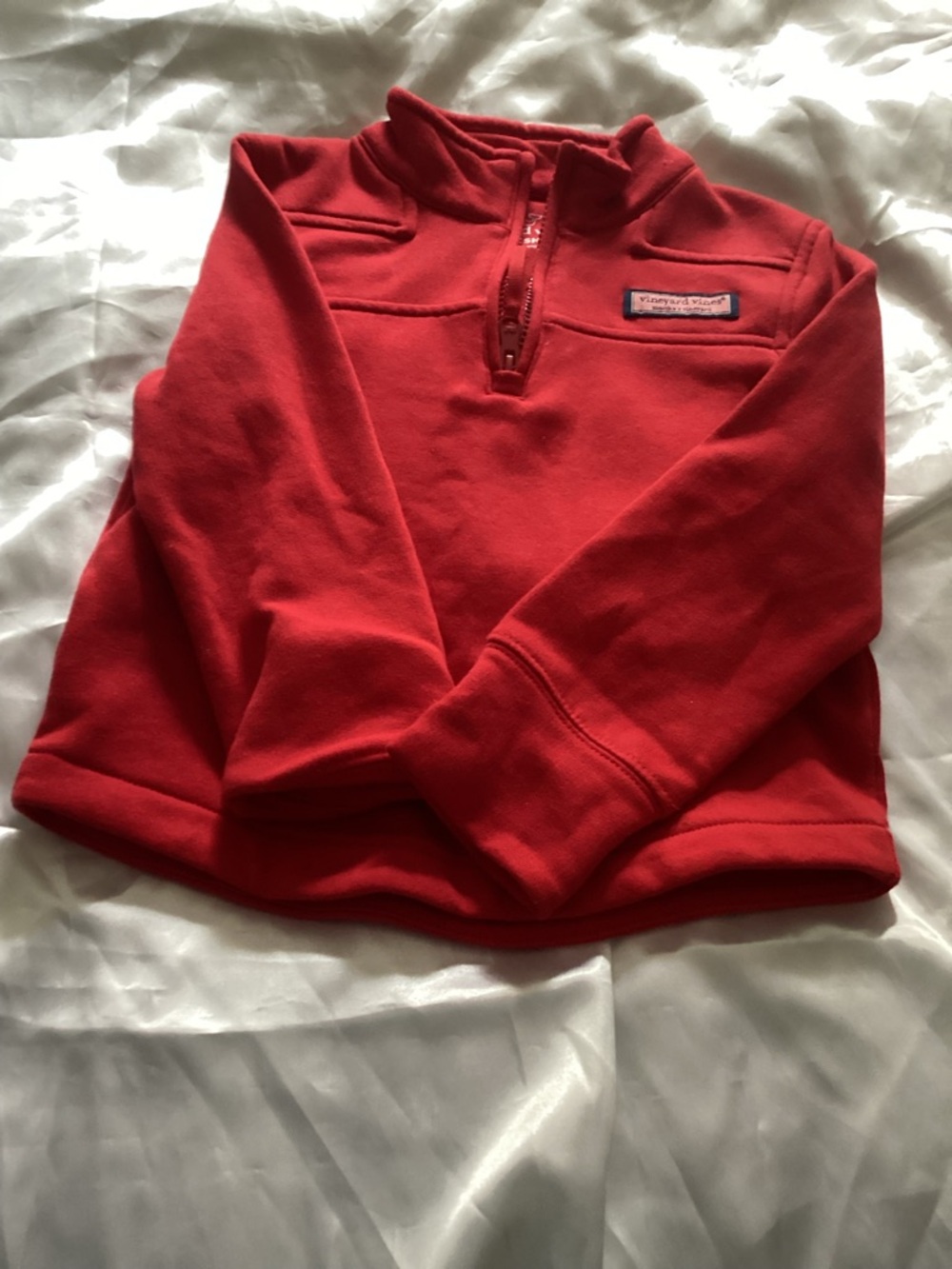 Vineyard Vines Red Kids Quarter-Zip Shep Shirt